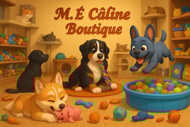 Boutique, Mascottes de M. É câline salon de toilettage 
