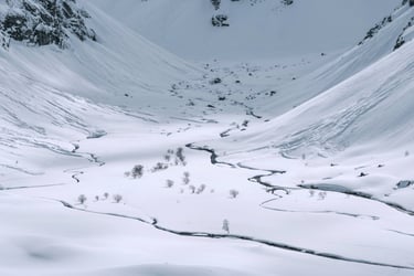 Vallée de la Romanche en hiver. Parc des Ecrins