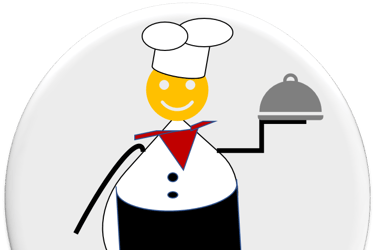 a chef with a tray of food on a plate