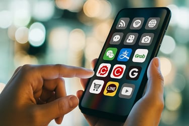 a person holding a phone with a phone in their hand