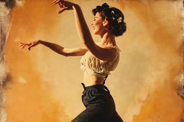 a woman in a white top and black pants