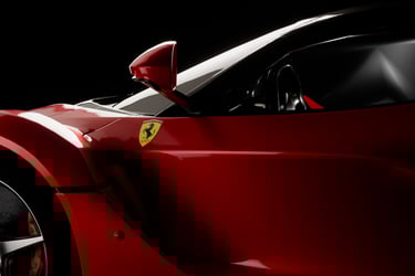 Side view of La Ferrari 3d model created for an ad
