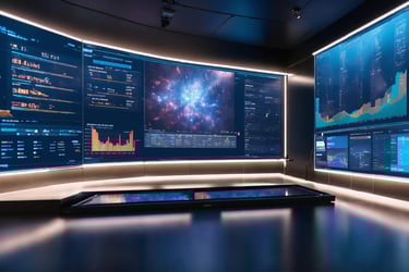 Screens showing AI & Data Analytics in Banking & Financial sector