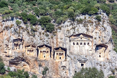 Kaunos ancient city view