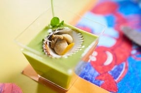 Verrine de petits pois et coques 