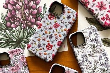 Phone cases featuring floral patterns