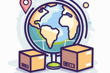 Icono de cobertura logística global con servicios de logística internacional 