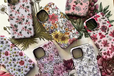Phone cases featuring floral patterns