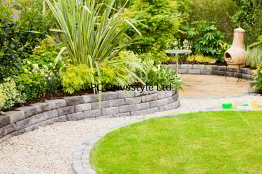 small garden retaining wall in bedford by PC Drivestyle Ltd