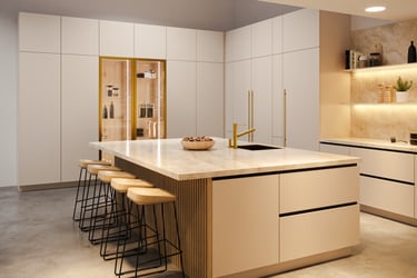 Modern kitchen design beige color