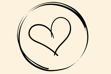 a heart shaped heart in a circle 