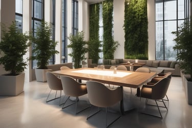 Sophisticated luxury apartment building with clean lines and modern architecture at dusk.