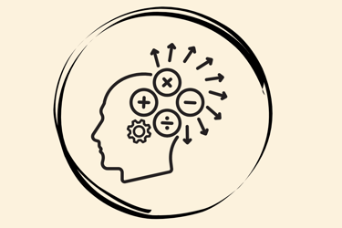 a person's head with gears coming out of a brain