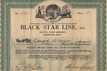 Black Star Liner share certificate