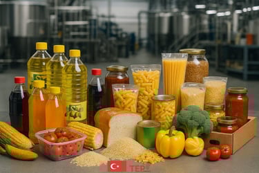 a variety of food items including pasta and vegetables