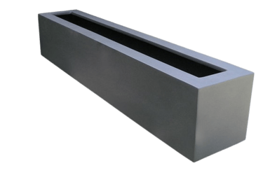 a rectangular steel planter with a rectangular shaped planter