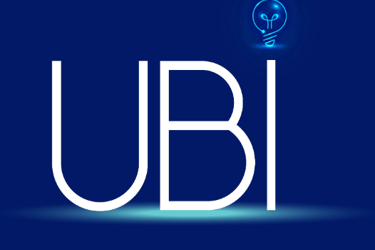 Utility Brokers Ireland UBI brand logo with energy swirl background