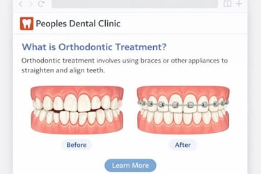 Illustration explaining orthodontic teeth alignment treatment