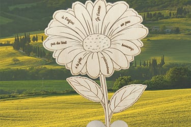 a flower with a message on it