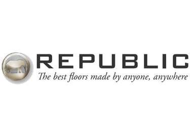 a white and black logo with the words republic republic of the republic of the united