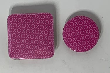 Valentines square and circle magnests