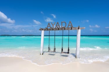 Ayada Maldives beach swings sign