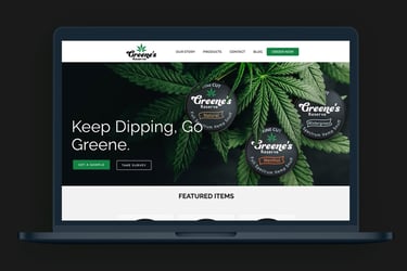 Laptop mockup of landing page