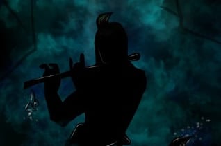 silhouette of krishna 