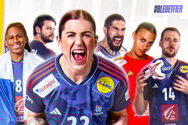 Visuels sportif d'un groupe de handballeurs français