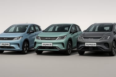 three different colored cars are shown in this picture