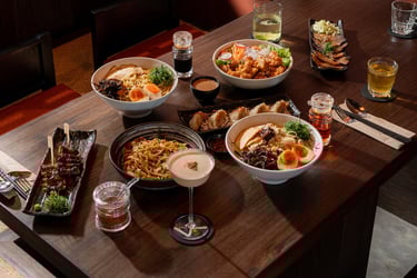 Kenji Ramen Bali Padang Linjong menu display - Japanese ramen and izakaya dishes Canggu