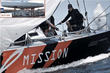 Refit project of Farr 40 sailing yacht to race potential