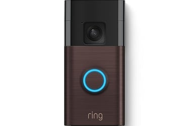 a ring ring video doorbell with a ring ring light