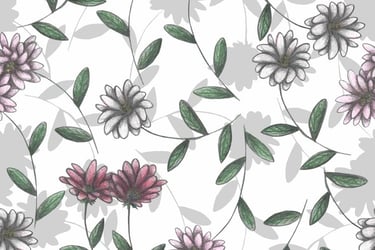 Hand-drawn pink floral pattern