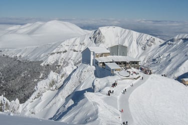 a group of people on a mountain top