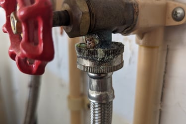 corrosion on water spigot at Fort Myers Beach