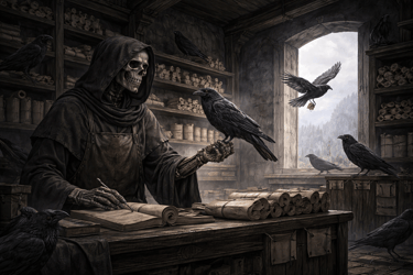 Undead Lores Skeleton Mailkeeper in the Raven Aviary