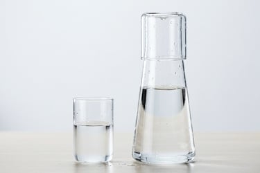 glass water bottle for nightstand — make water before phone an automatic morning habit