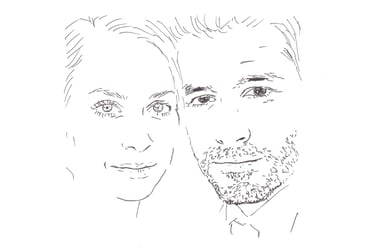 portrait couple stylisé simple