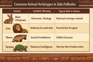 common animal archetypes in zulu tales