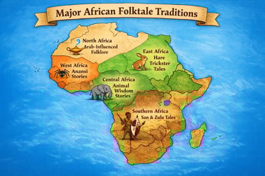 major african folktale traditions map