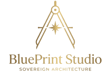 BluePrint Studio Sovereign Architecture logo featuring a gold compass and star icon.