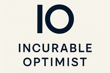 Incurable Optimist logo with IO initials above the words Incurable Optimist