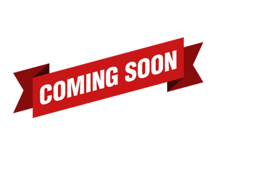 Red coming soon ribbon banner graphic for product announcements and upcoming events.