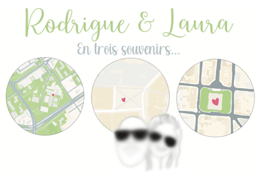 Une affiche composé de 3 zone géographiques marquante redessinée