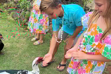 Kids at a Luau in Hawaii