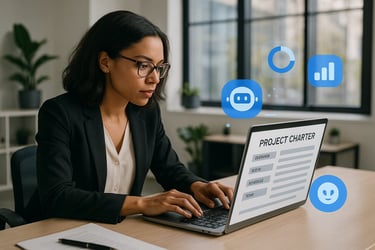 SME leader efficiently creating project charter using AI-powered prompts in just 5 minutes
