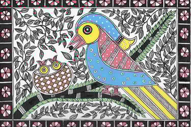 Joyful Song Madhubani Painting By Richa Rashmi- Richa Gallery