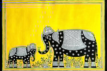 Motherhood Madhubani Painting By Richa Rashmi- Richa Gallery