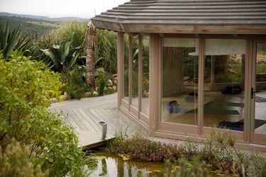 Tranquil yoga shala.